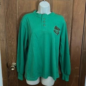 Ditch Plains Boys Green Ribbed Long Sleeve Shirt Size XL (18)